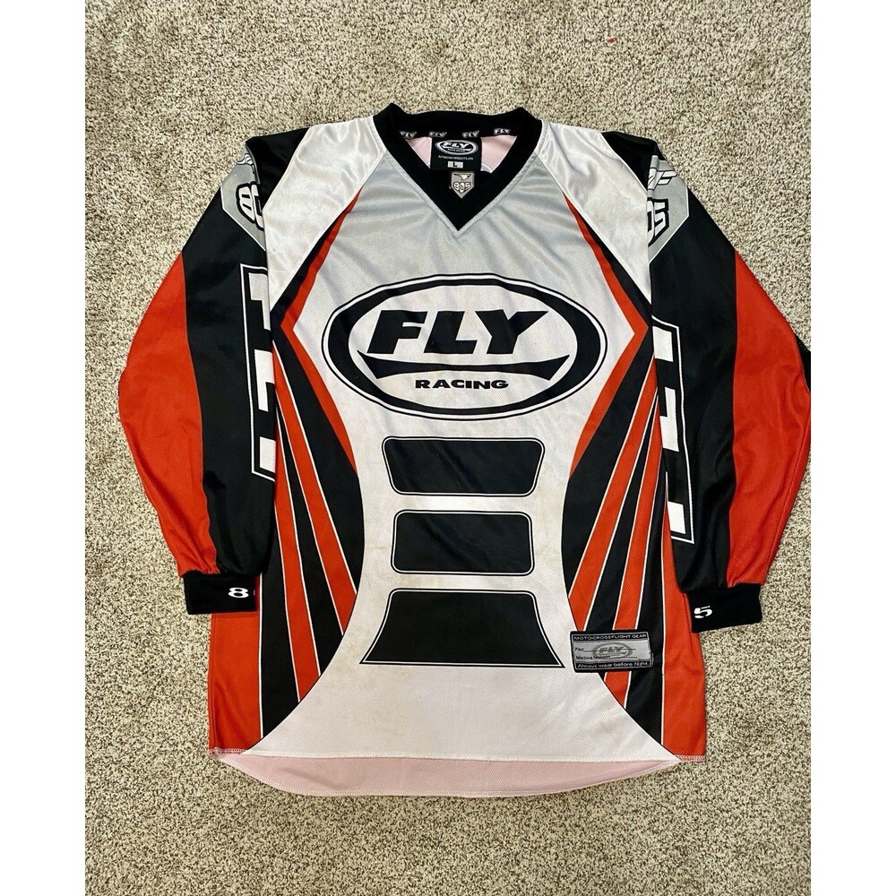 FLY RACING Motocross 805 Jersey Long Sleeve Red Black White Large